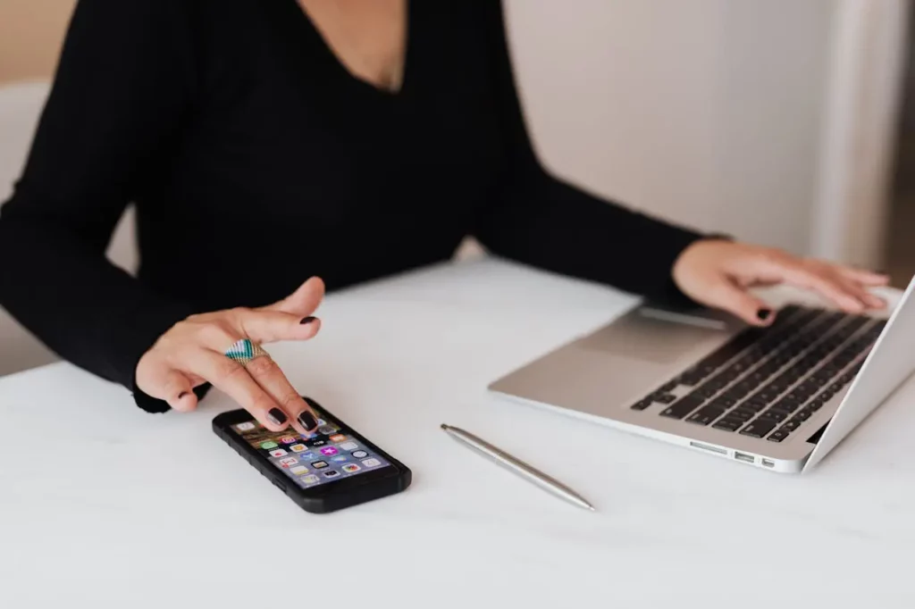 A realtor reviewing email marketing campaign analytics