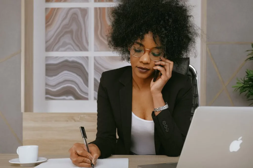 Realtor reviewing a pre-made social media content calendar