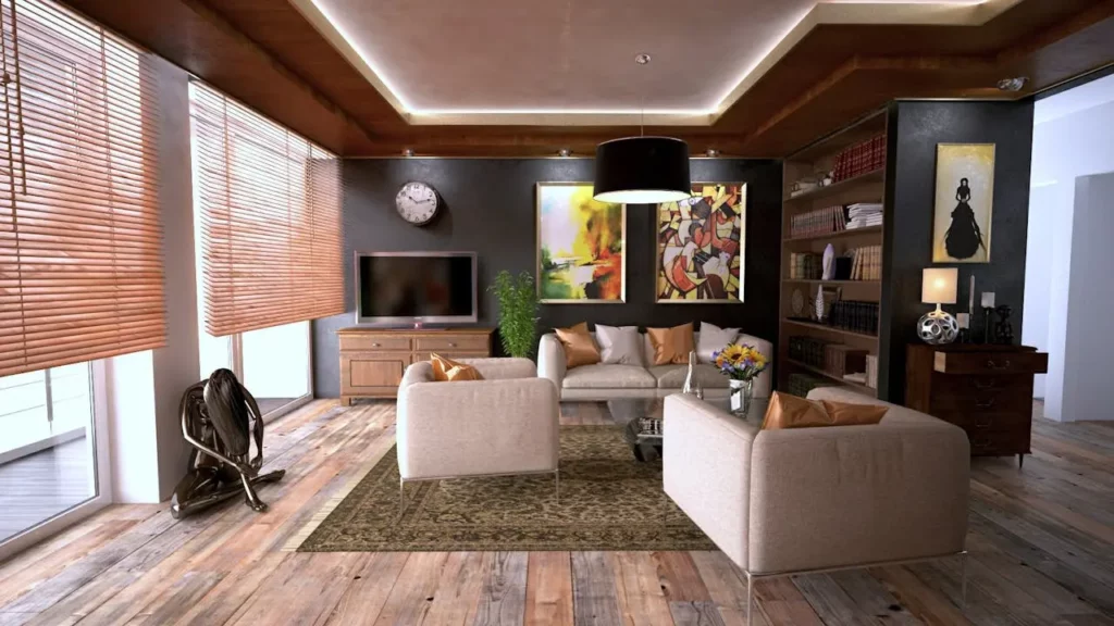 A virtual tour of a staged home with cozy winter decor
