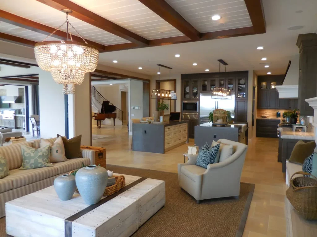 A staged living room with natural light, ready for a virtual tour.