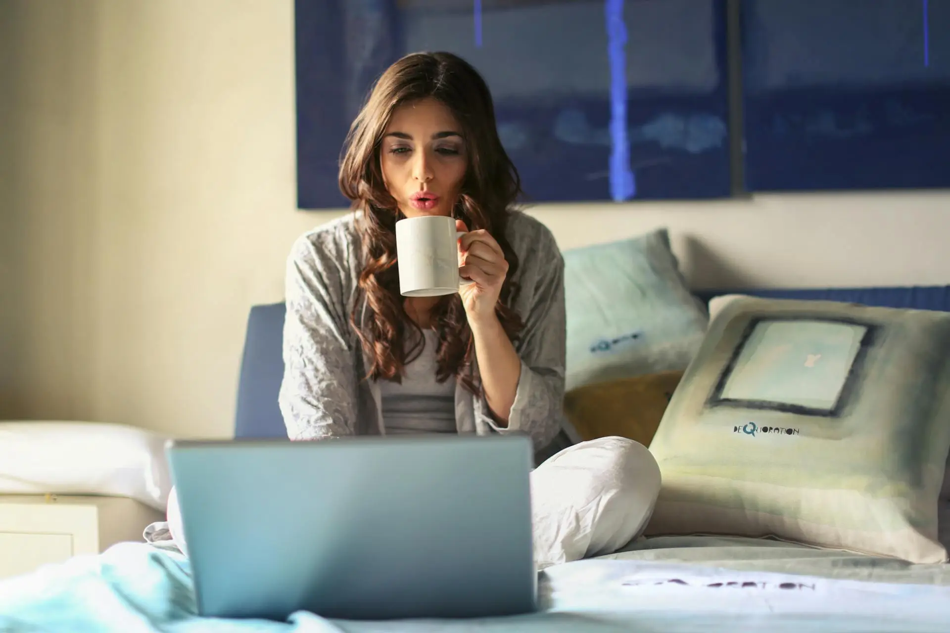 Realtor maintaining client relationships through email social media and personal outreach