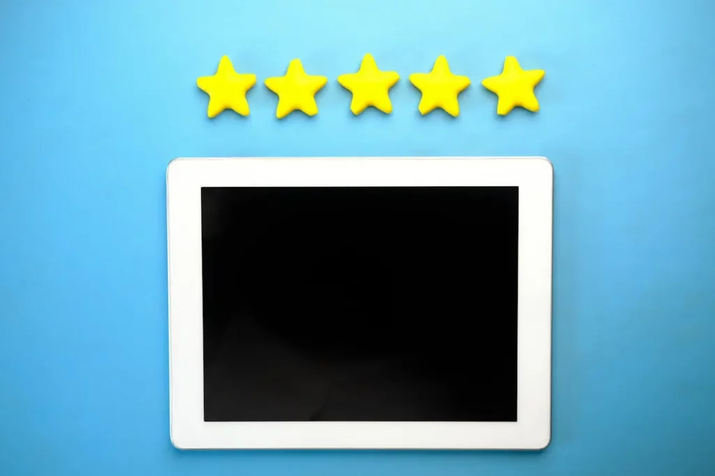 A five-star client testimonial displayed on a real estate website.